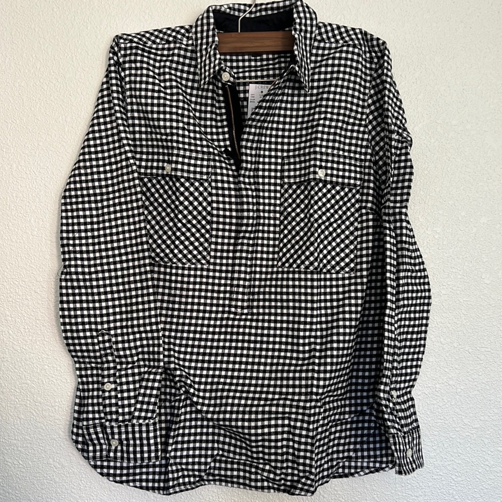 J Crew Gingham Shirt Jacket